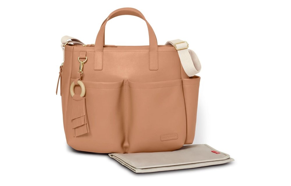 Skip Hop Greenwich Chic Tote In Caramel