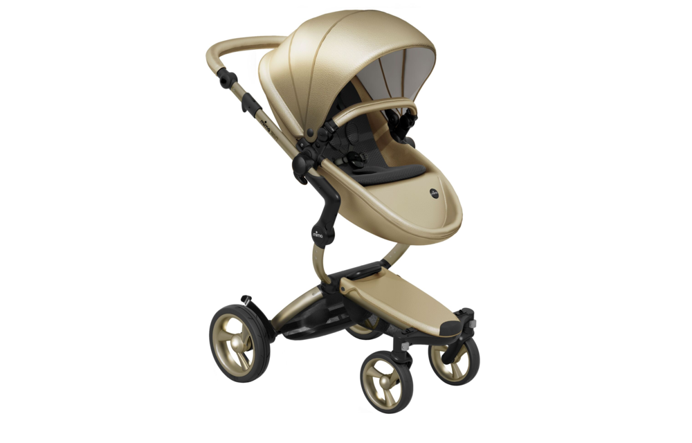 Mima Kids Xari stroller Gold Chassis Gold Seat Black Starter Pack
