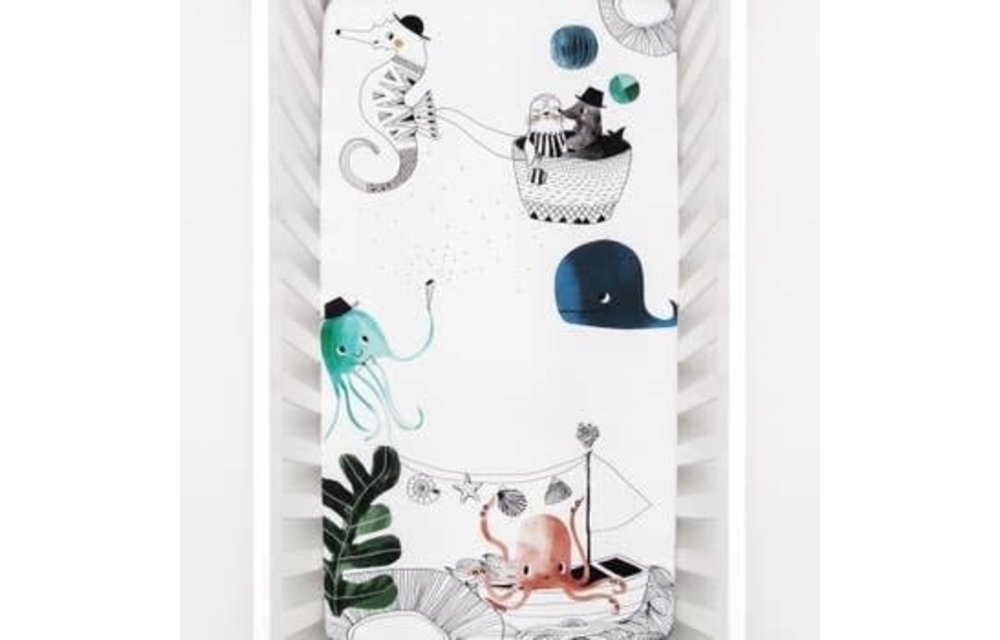 Rookie Humans Fitted Crib Sheet In Underwater Love