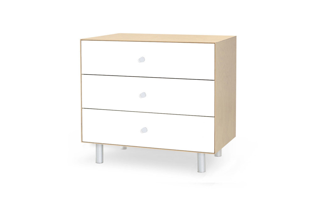 Oeuf Classic 3 Drawer Dresser In Birch/ White