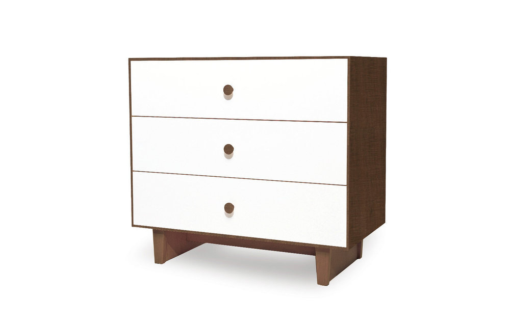 Oeuf Rhea 3 Drawer Dresser In Walnut/White