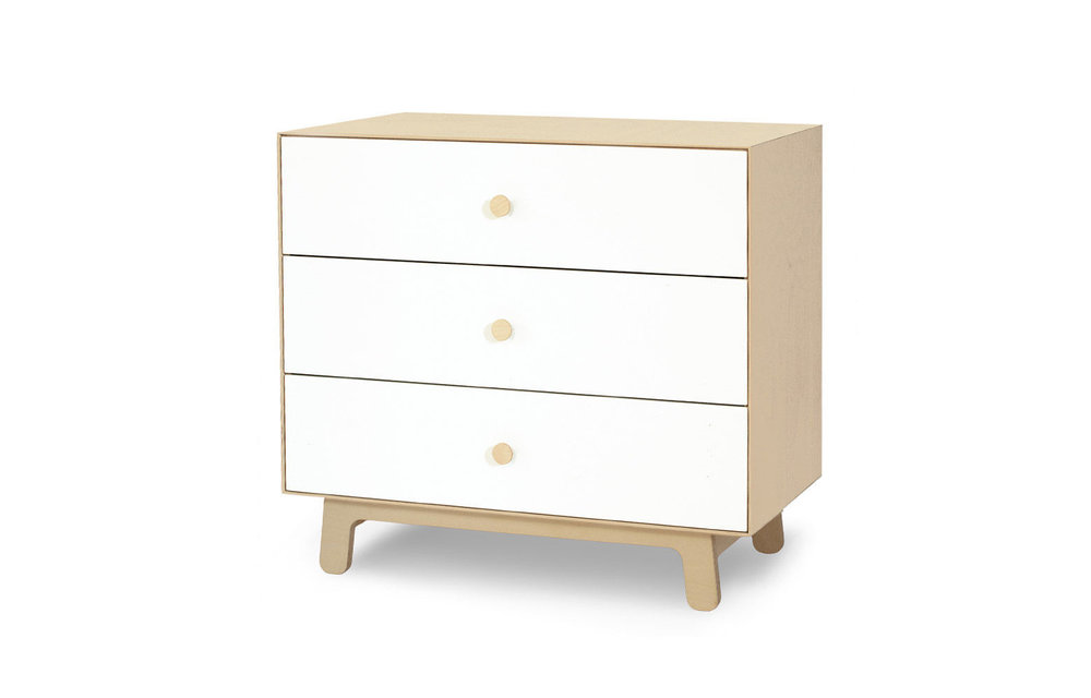 Oeuf Sparrow 3 Drawer Dresser In Birch/ White