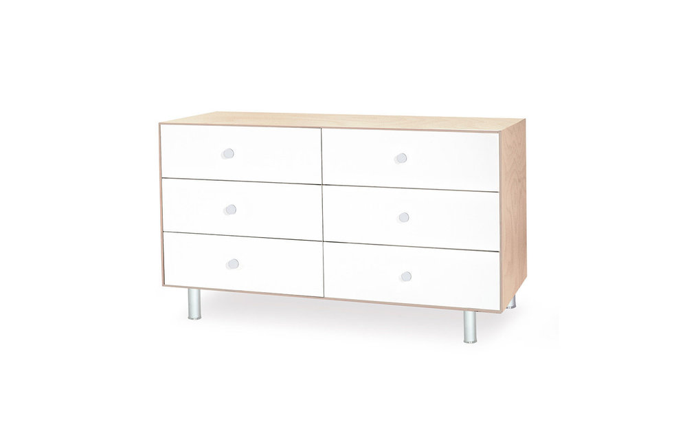 Oeuf Classic 6 Drawer Dresser In Birch/ White