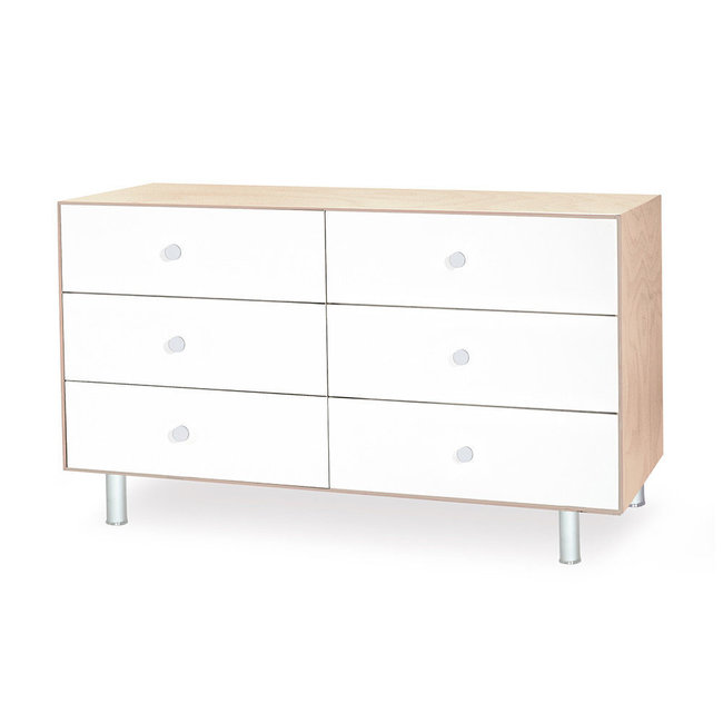 Oeuf Classic 6 Drawer Dresser In Birch/ White