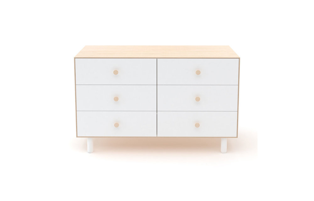 Oeuf Fawn 6 Drawer Dresser In Birch/ White