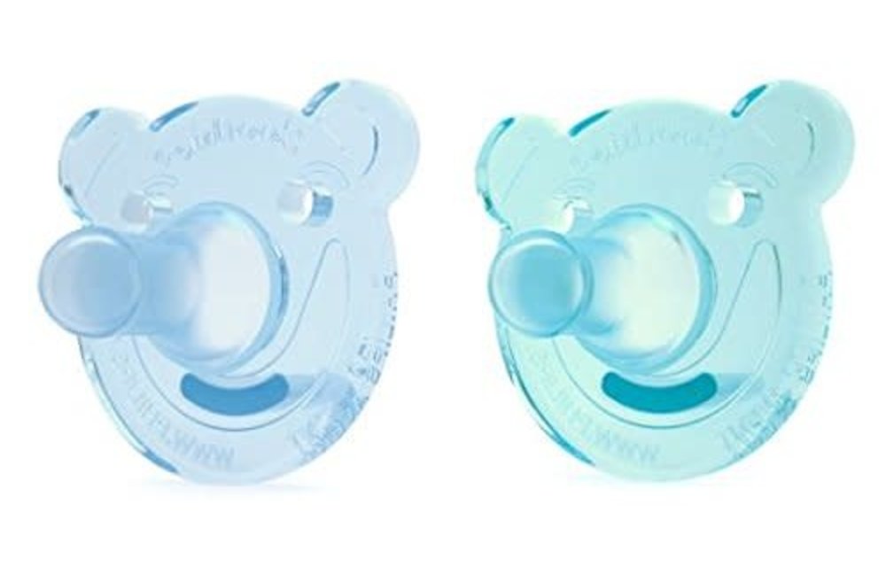Philips AVENT Soothie Bear Shape Pacifier, 0-3 Months, 2-Pack, Blue/Green