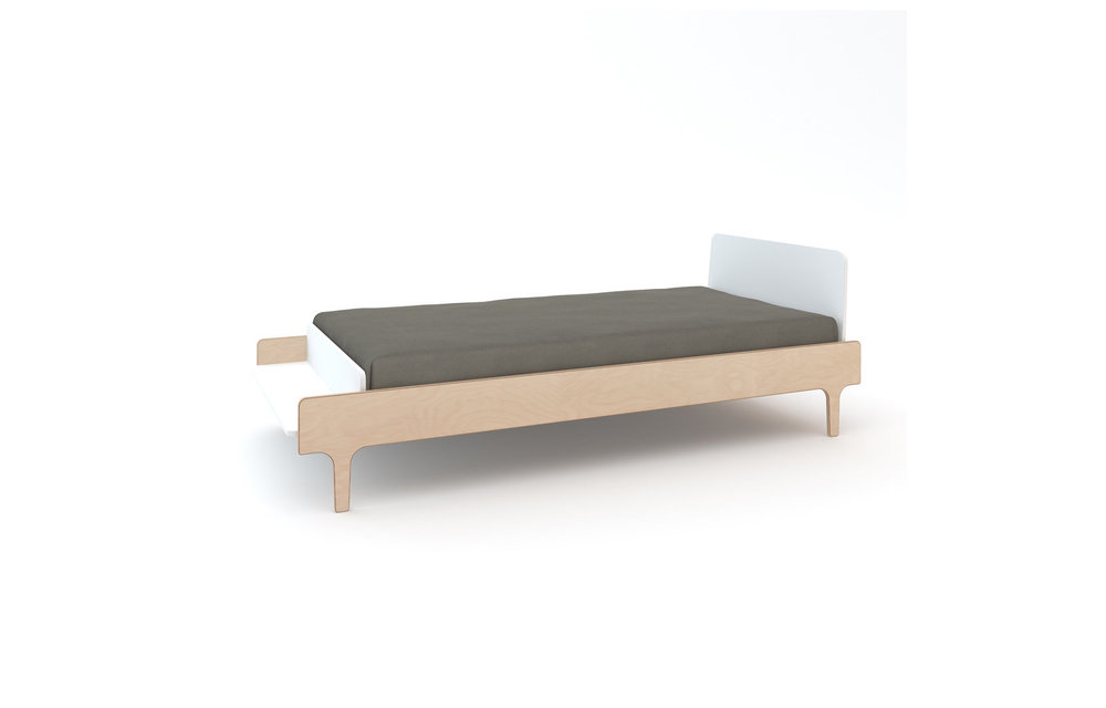 Oeuf River Collection Twin Bed In White/Birch