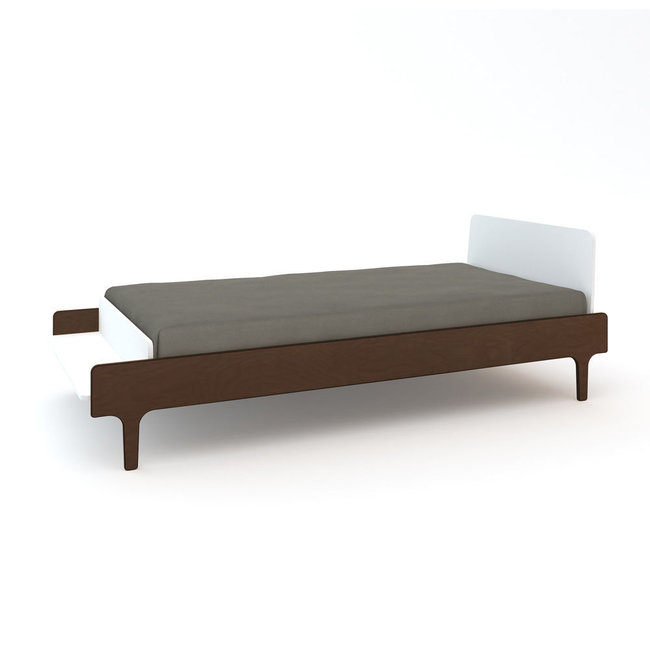 Oeuf River Collection Twin Bed In White/Walnut