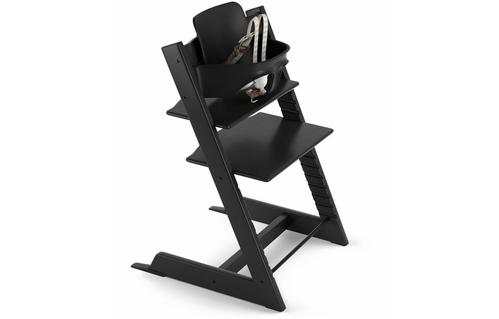 Stokke Tripp Trapp High Chair Set- In Black (Includes, Chair, Baby Set)