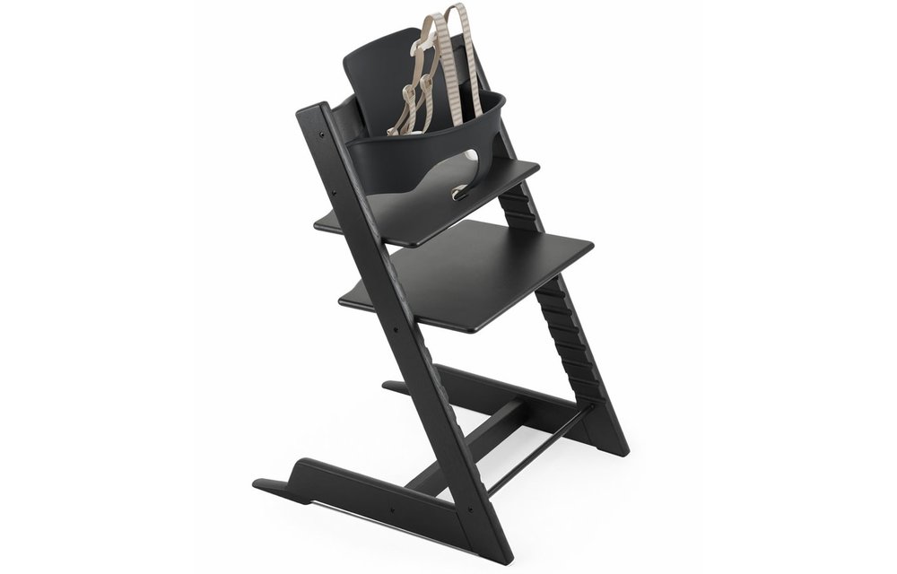 Stokke Tripp Trapp High Chair Set- In Oak Black (Includes, Chair, Baby Set, Tray)