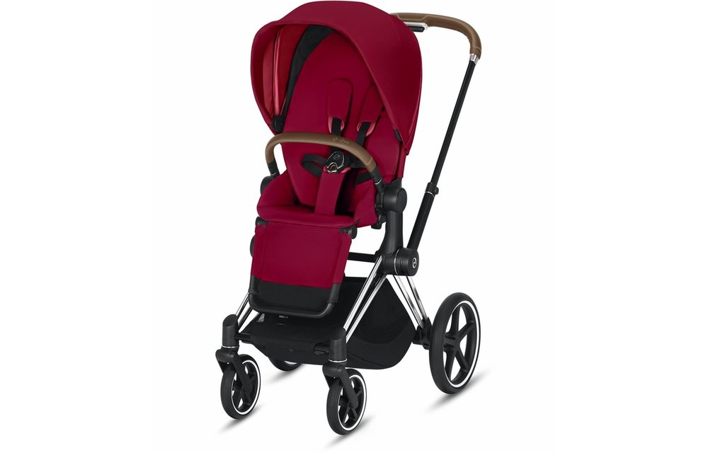 2020 Cybex Priam 3 Stroller - Chrome/Brown/True Red