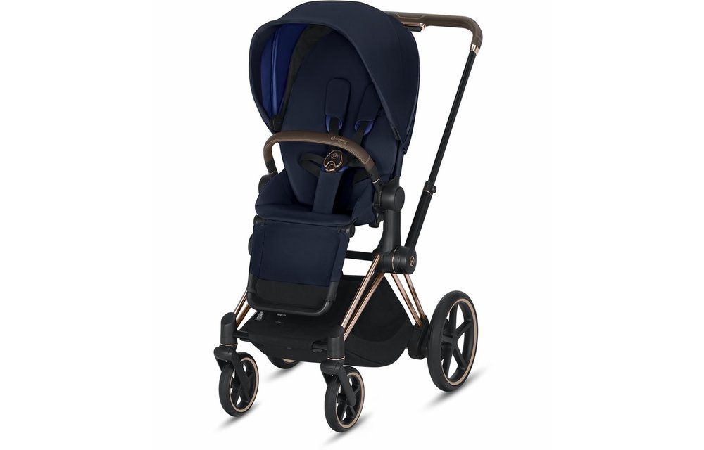2020 Cybex ePriam Rose Gold frame + Indigo Blue Seat