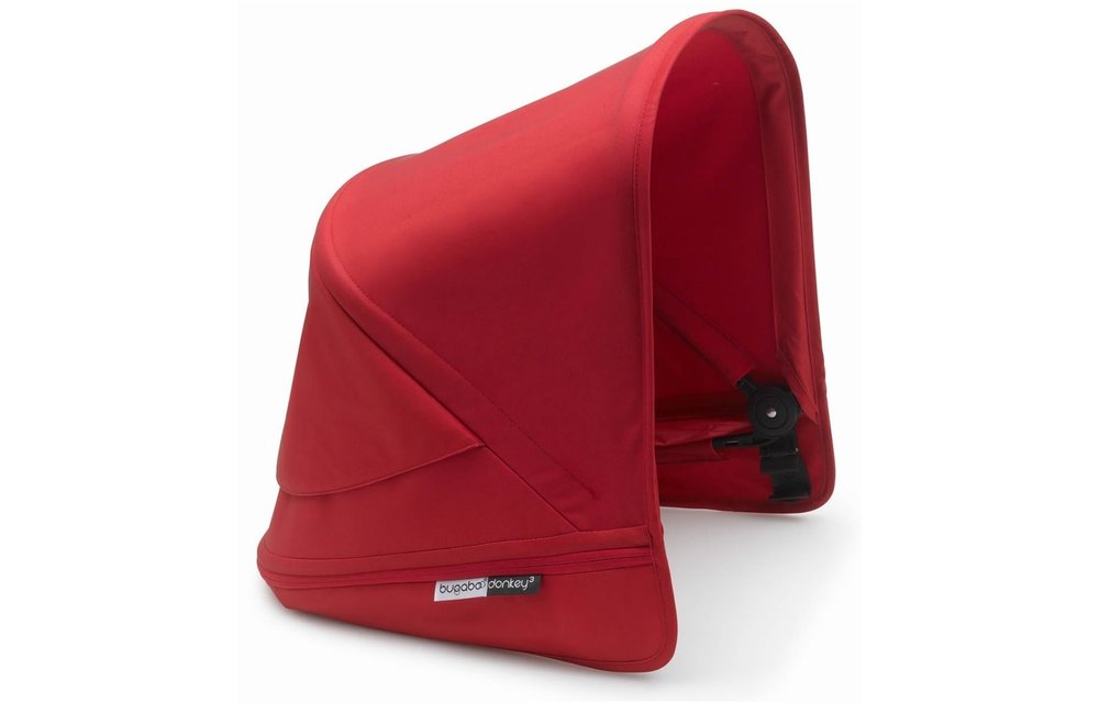 CLOSEOUT!! Bugaboo Donkey3 Extendable Sun Canopy With Peek A Boo In Red (BOX 3)