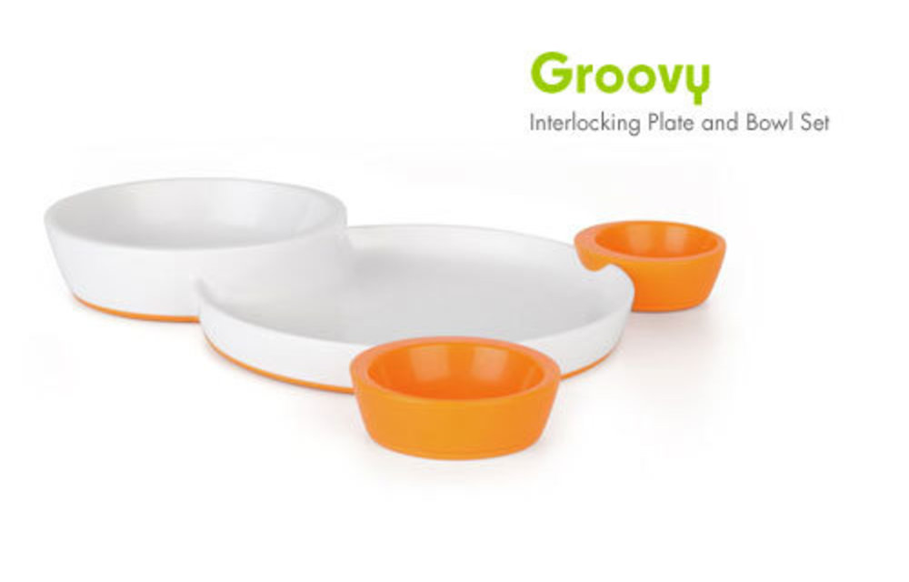 CLOSEOUT!!!! Boon Groovy Intelocking Plate & Bowl Set