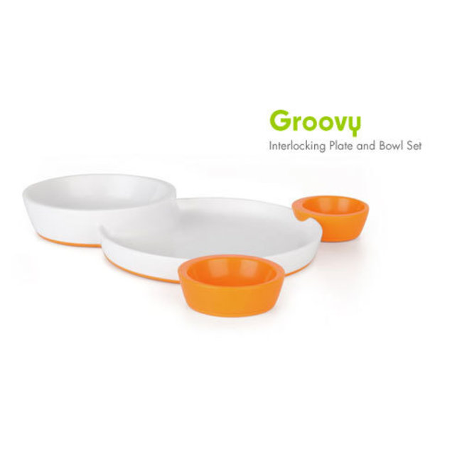 CLOSEOUT!!!! Boon Groovy Intelocking Plate & Bowl Set