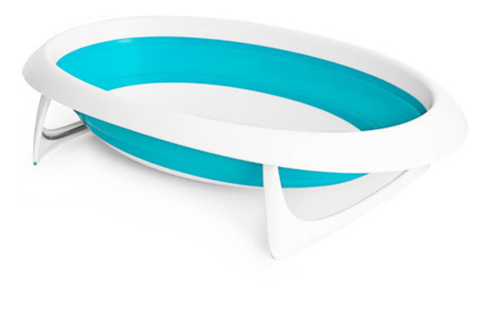 Boon Naked Collapsible Baby Bath Tub- Blue/White