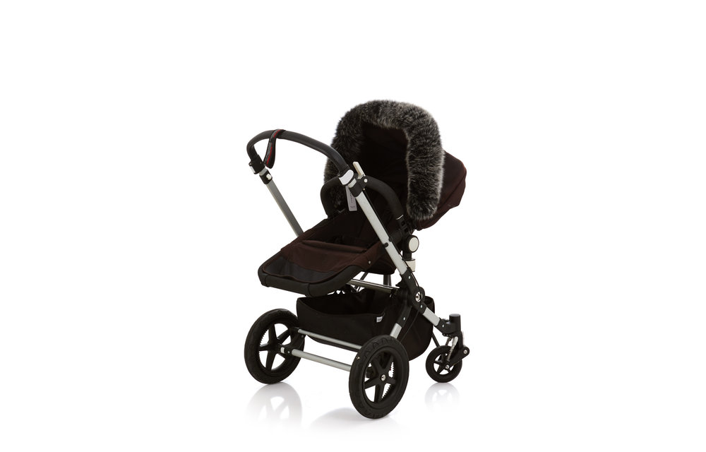 Baby Frr Fur For Stroller In Black And White