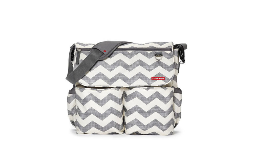 Skip Hop Dash Messenger Diaper Bag In Signature Chevron