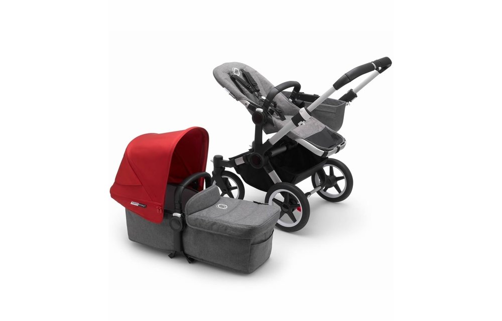 Bugaboo Donkey3 Mono Complete Stroller - Aluminum/Grey Melange/Red