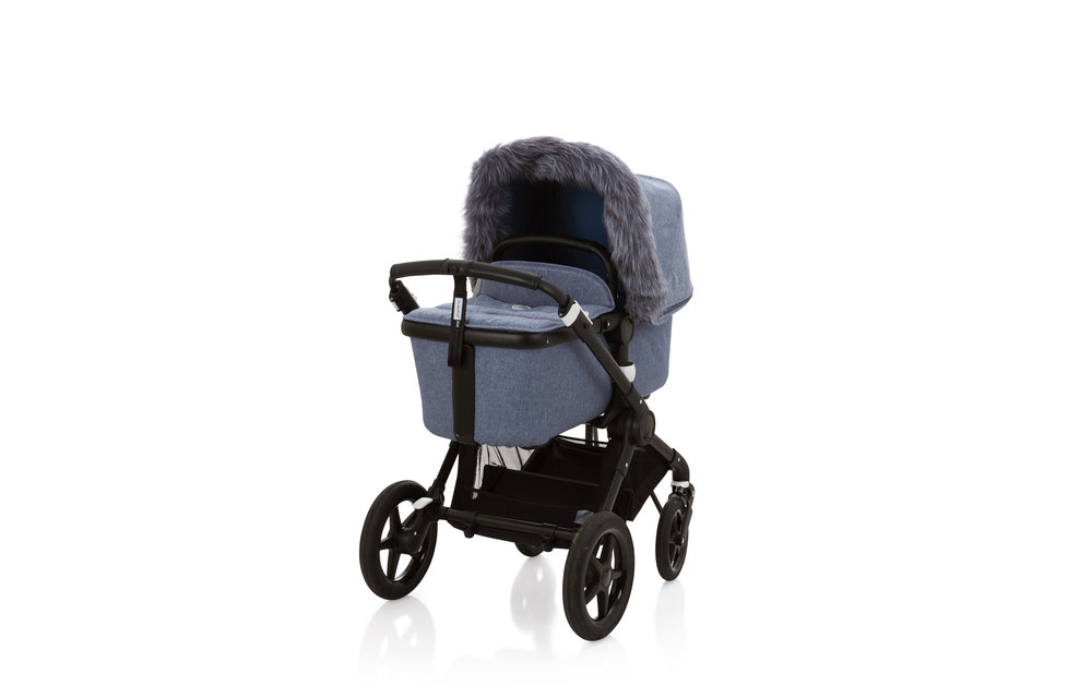 Baby Frr Fur For Stroller In Blue Melange (Silver Fox)