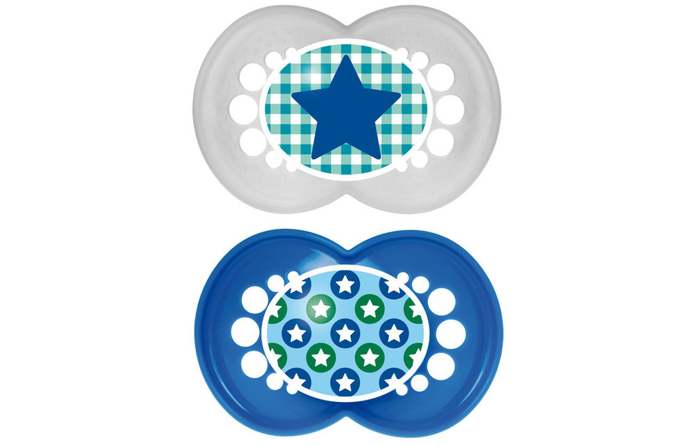 Mam Trends Silicone Pacifier 2-Pack (Assorted) - 6 + Months