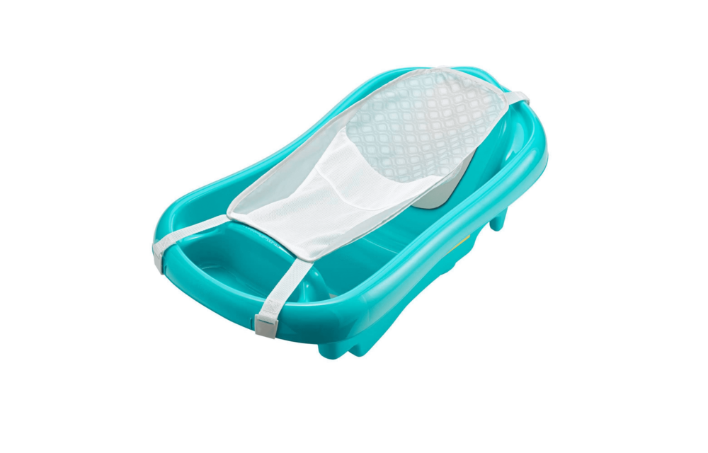 The First Year's Sure Comfort Deluxe Infant To Toddler Bath Tub With Sling In Aqua