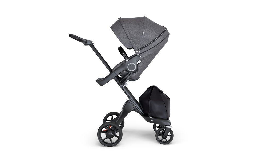 Stokke Xplory Black Chassis -Stroller Seat Black Melange and Black Handle