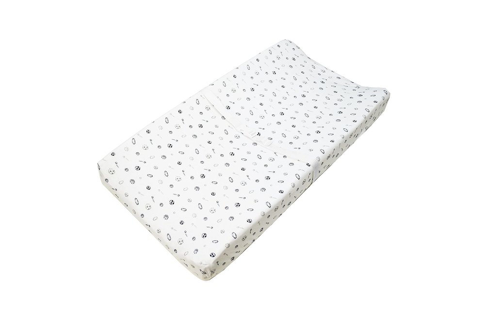 American Baby Changing Pad Sheet In Gray / Navy Sports