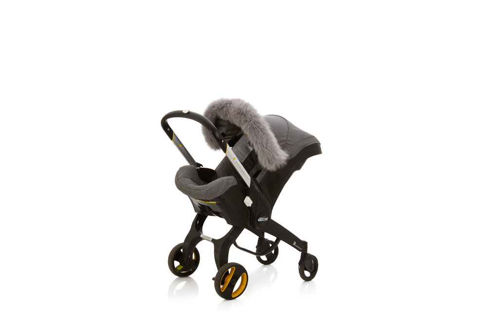 Baby Frr Fur For Doona In Light Grey