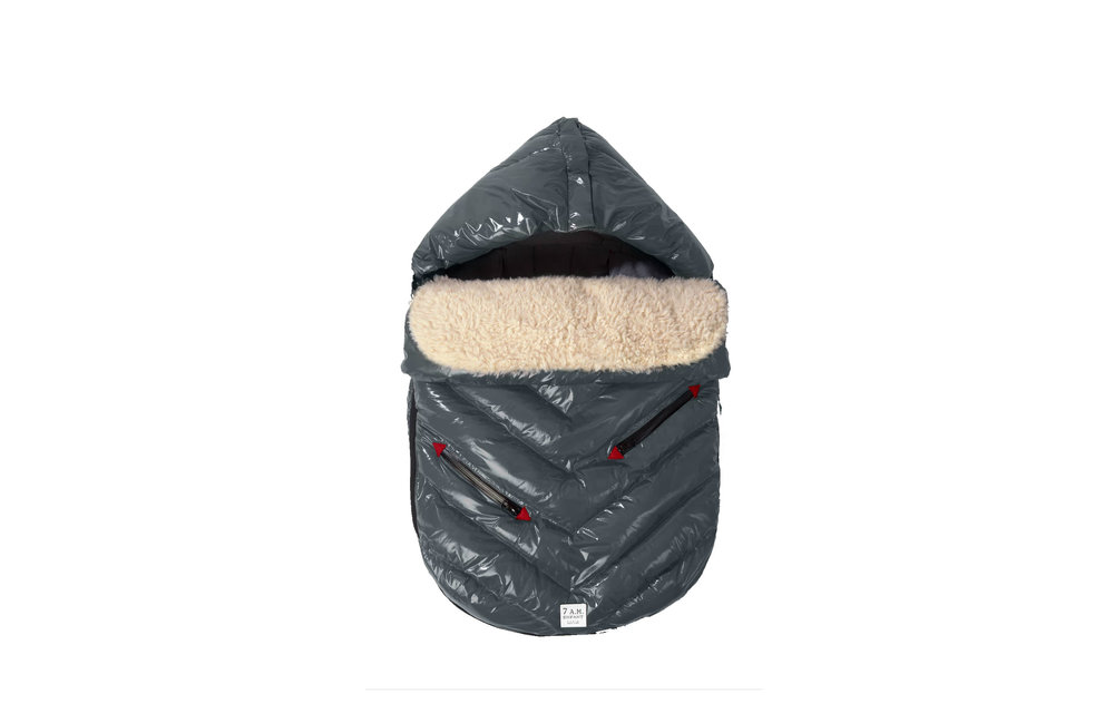 7 A.M. Enfant Polar Igloo Infant Footmuff In Graphite- Newborn - 12 Months