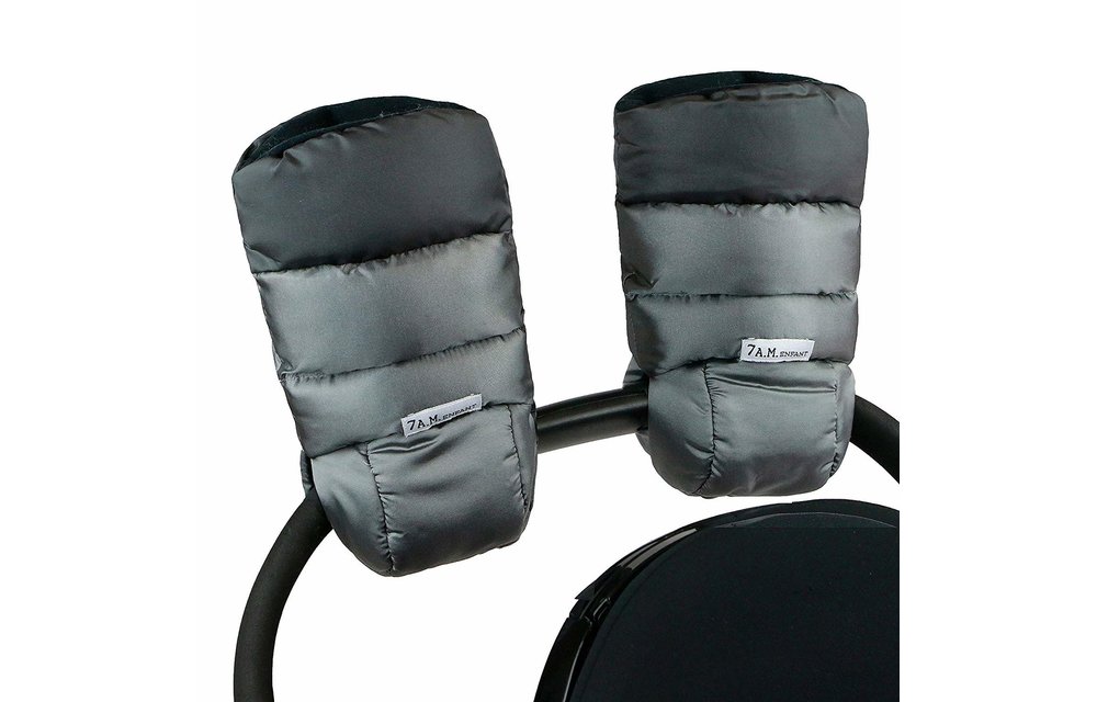 7 A.M. Enfant Warmmuffs In Metallic Grey / Metallic Charcoal