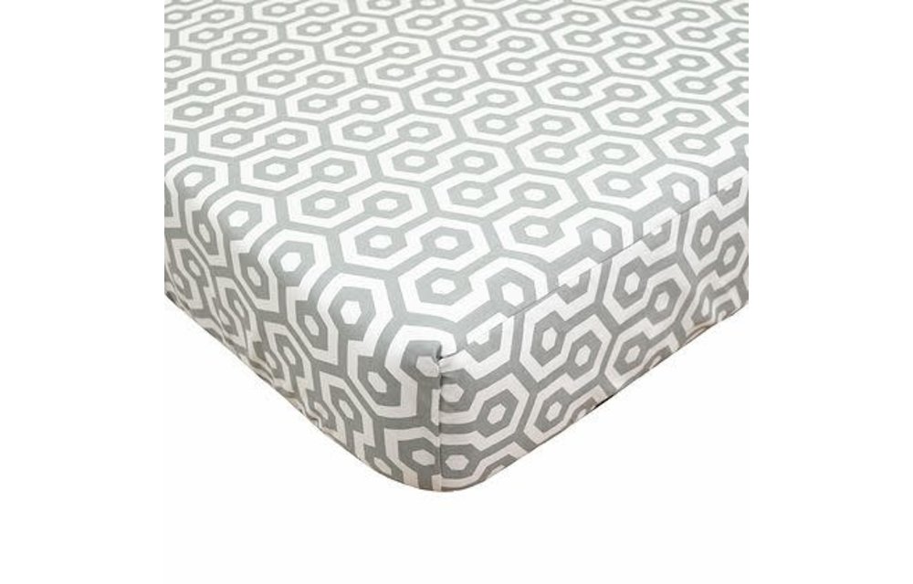 American Baby Percale Crib Sheet Gray Honey Comb