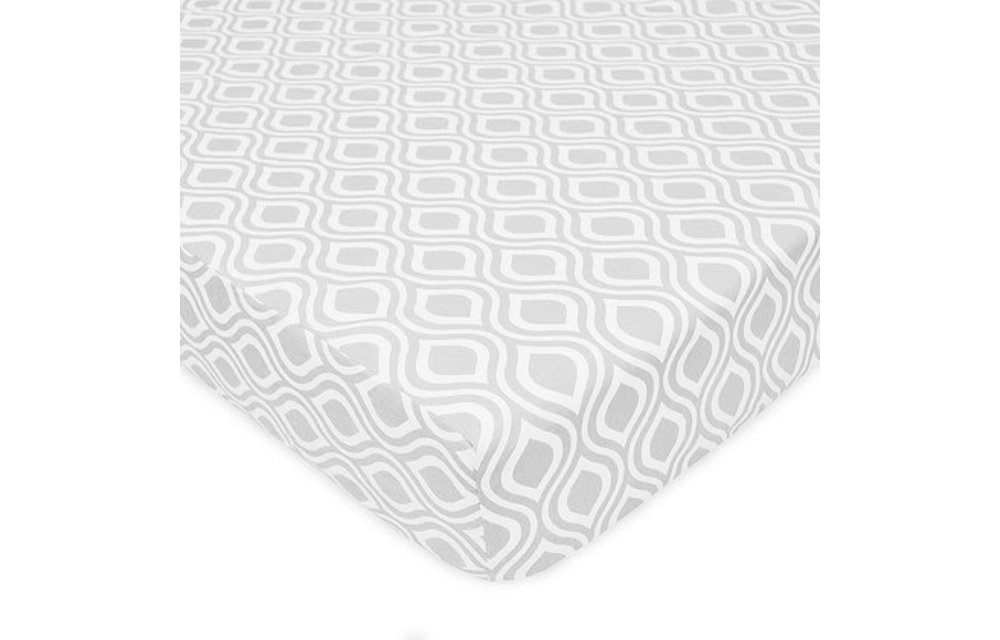 American Baby Percale Crib Sheet Gray Ogee