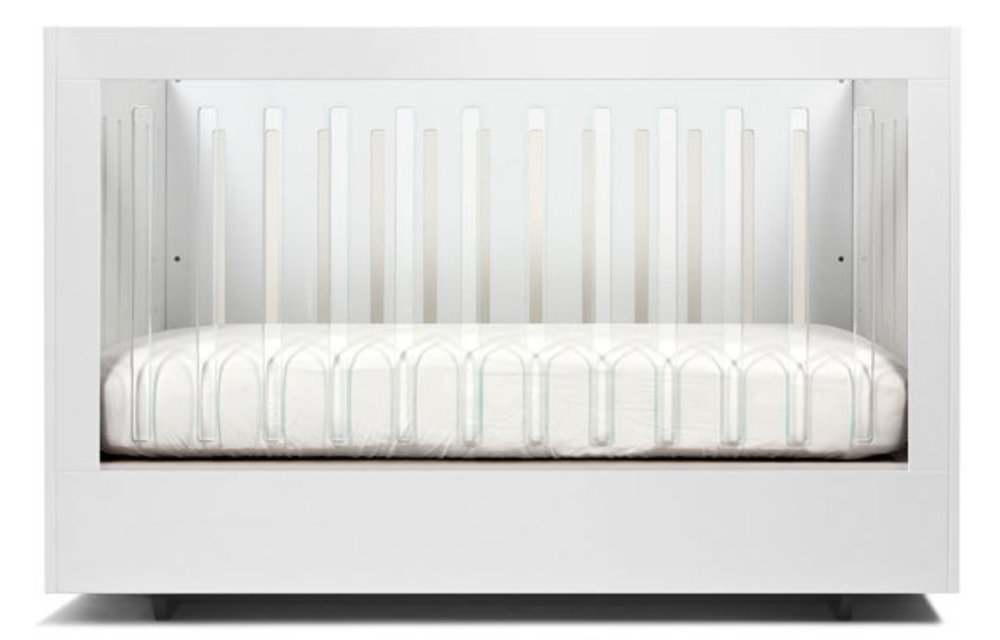 Spot On Square Roh Crib In White- 2 Sides Acrylic