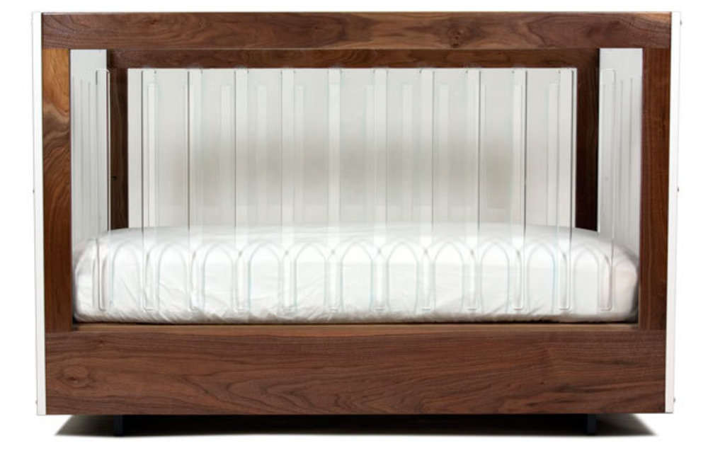 Spot On Square Roh Crib-White-Walnut - 2 Sides Acrylic