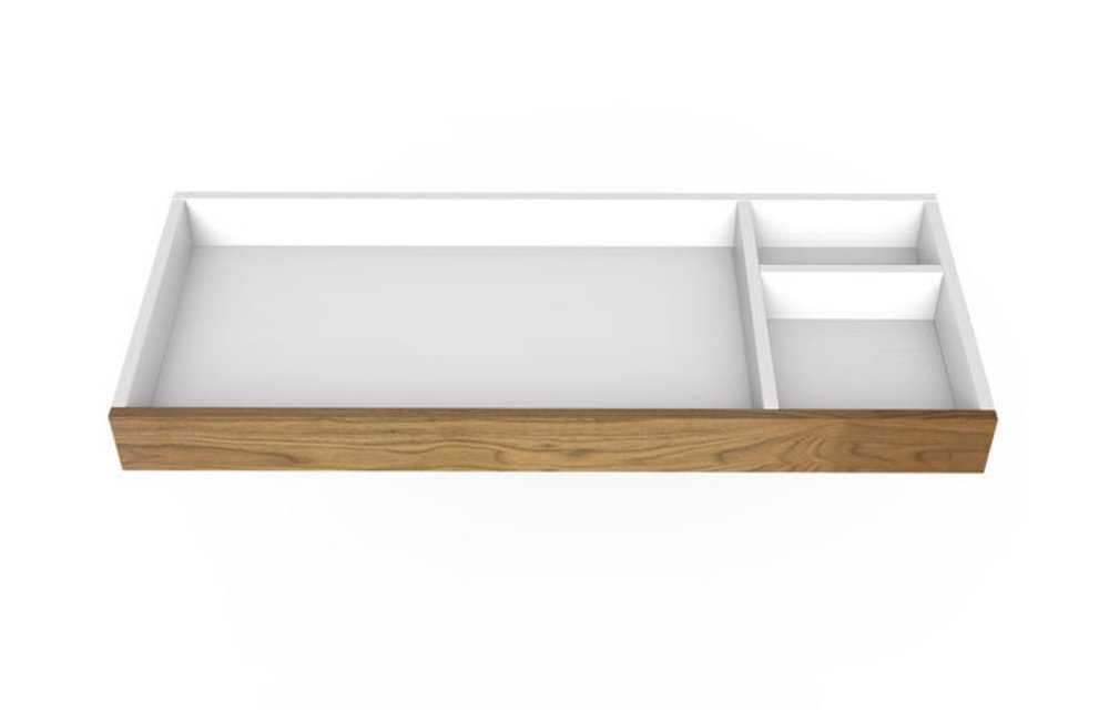Spot On Square 45'' Wide Changing Tray - White/Walnut
