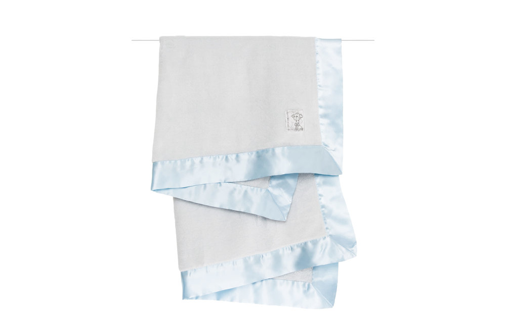 Little Giraffe Powder Plush Blanket In Blue