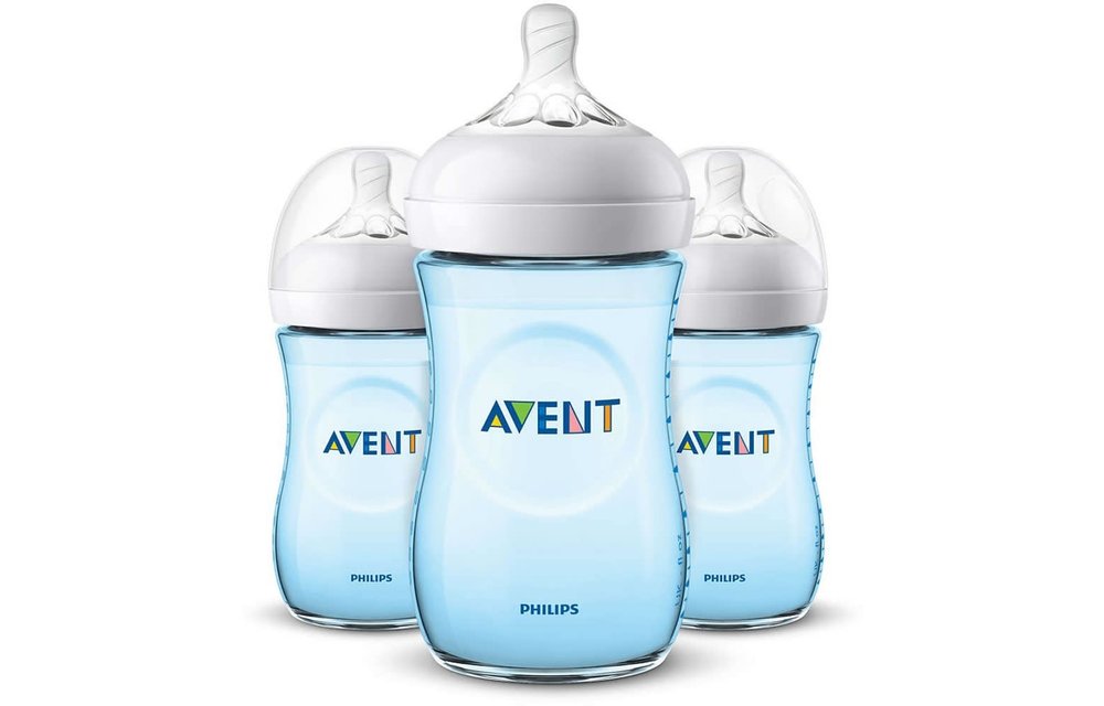 Philips Avent Natural 9 Ounce BPA Free Bottle, 3 Pack In Blue