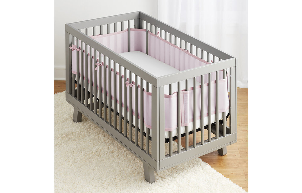 Breathable Baby Breathable Mesh Crib Liners In Light Pink
