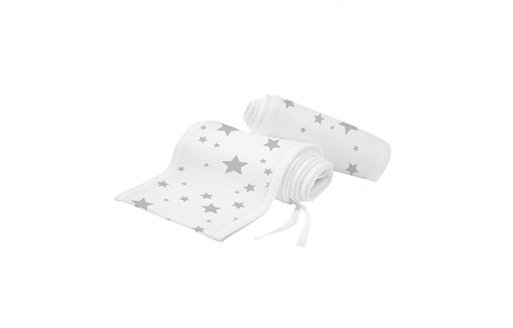 BreathableBaby Breathable Mesh Crib Liners In Starlight White And Gray