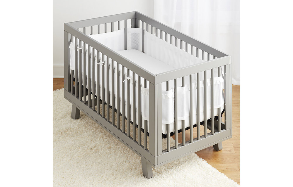 Breathable Baby Breathable Deluxe Mesh Crib Liners In White Ruffle