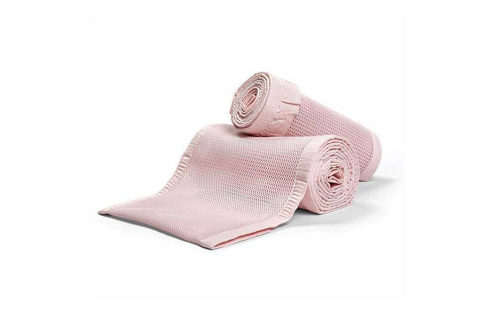Breathable Baby Breathable Deluxe Mesh Crib Liners In Blush Ruffle