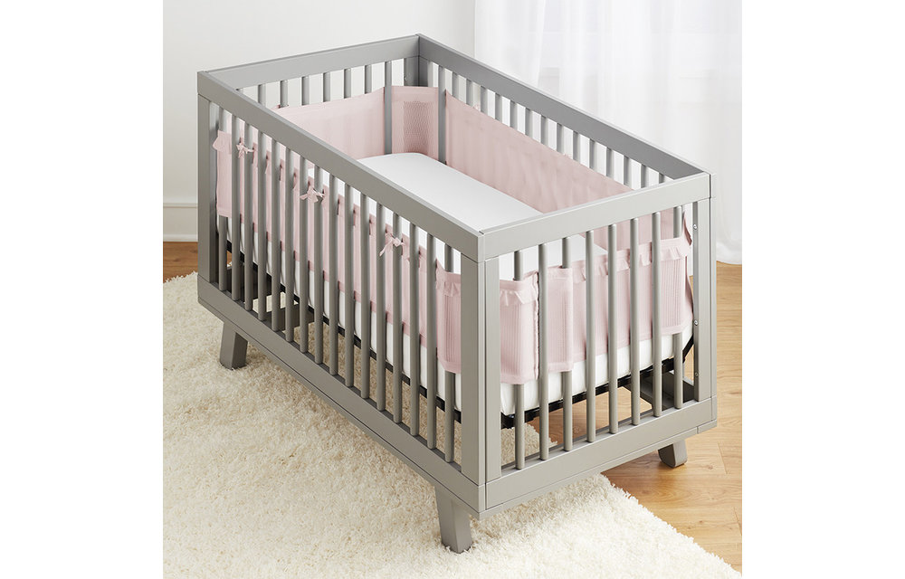 Breathable Baby Breathable Deluxe Mesh Crib Liners In Blush Ruffle