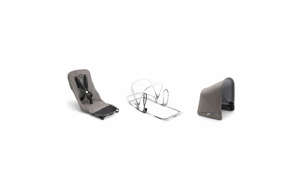CLOSEOUT!! 2019 Bugaboo Donkey2 Duo Mineral Fabric Set Base In Taupe (Box 5)