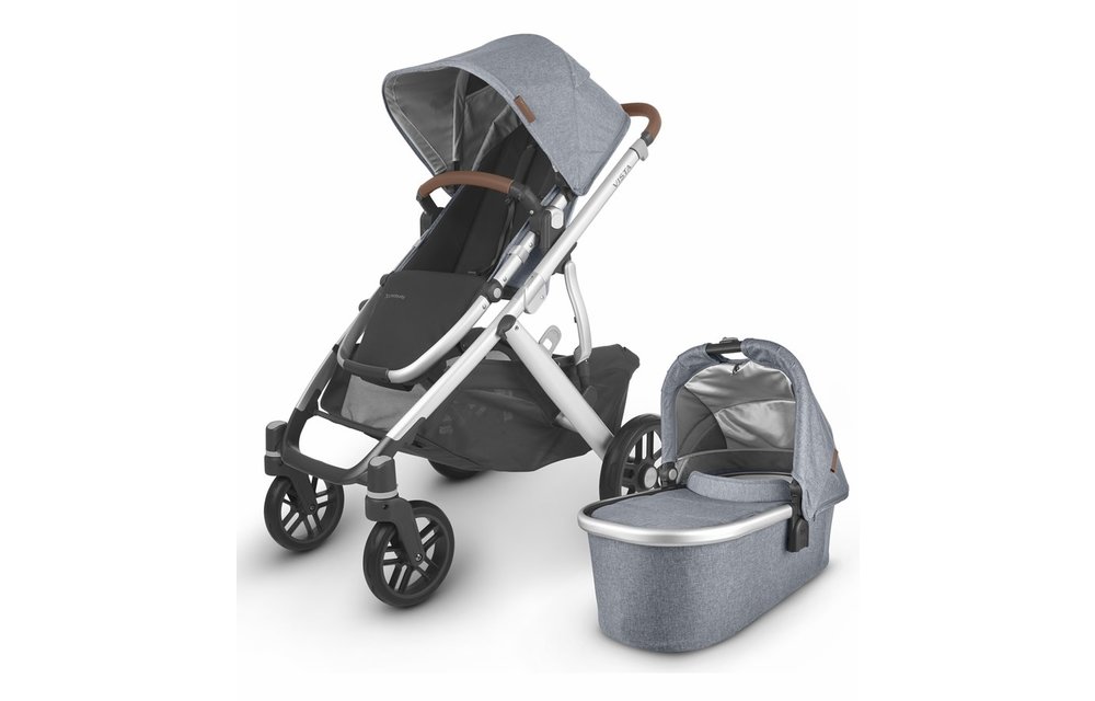 Uppa Baby Vista V2 Stroller In Gregory (blue mélange/silver/saddle leather)