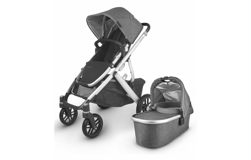 Uppa Baby Vista V2 Stroller In Jordan (charcoal mélange/silver/black leather)