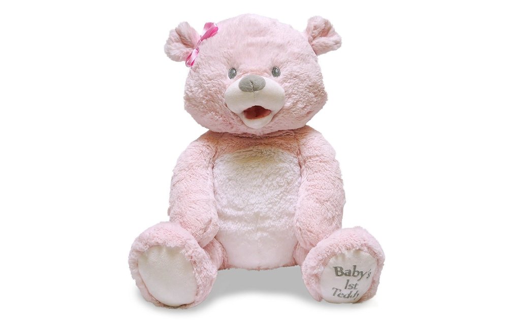 Cuddle Barn Animated Baby 1st Lullaby Teddie Pink