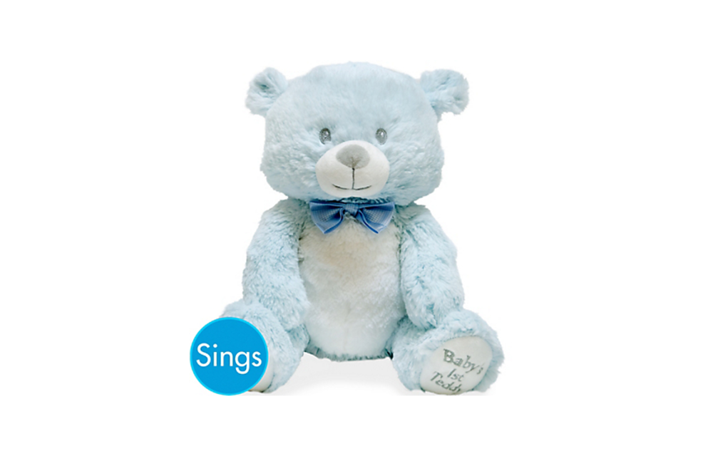 Cuddle Barn Animated Baby 1st Lullaby Teddie Blue