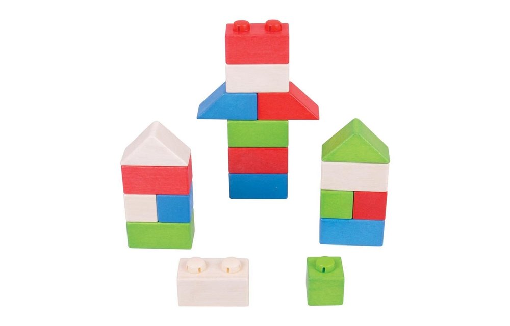 Bigjigs Toys Click Blocks (Primary Basic Pack)
