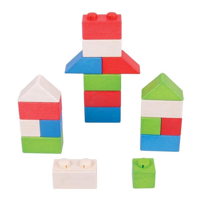 Bigjigs Toys Click Blocks (Primary Basic Pack)